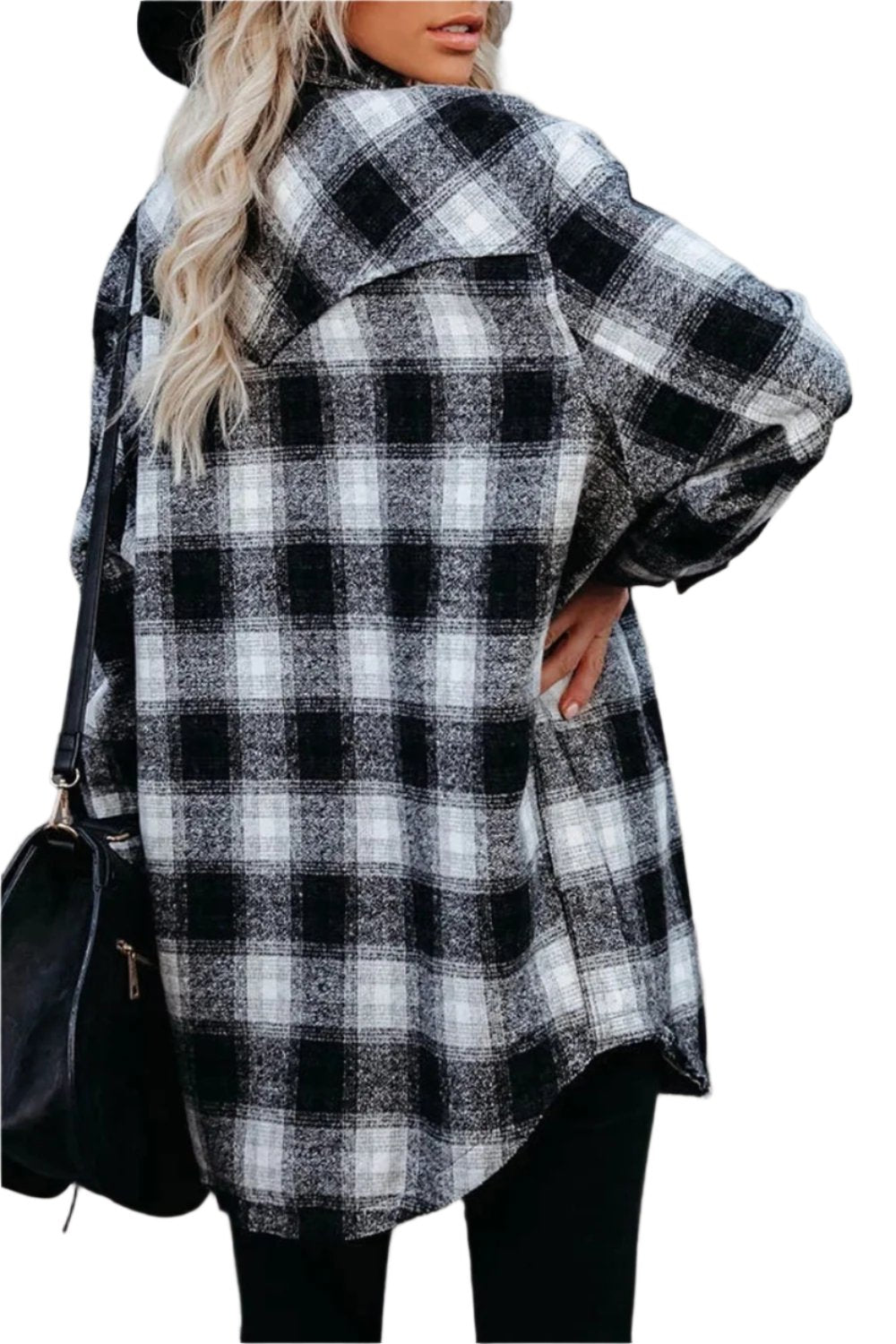 Full Size Plaid Collared Neck Long Sleeve Shirt
