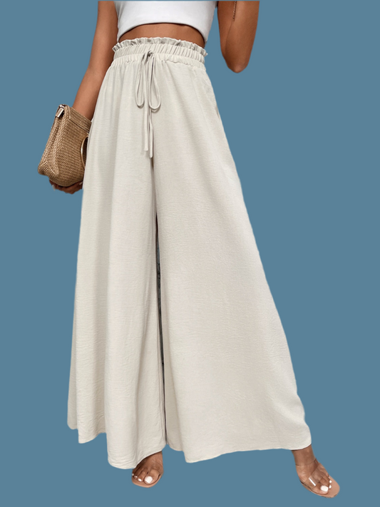 Honey Tied High Waist Wide Leg Pants