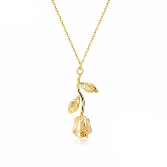 Sterling Silver Gold Dipped Aimyon Rose Necklace