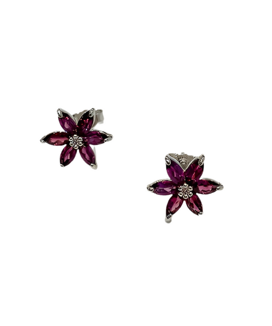 Sterling Silver Flower Earrings