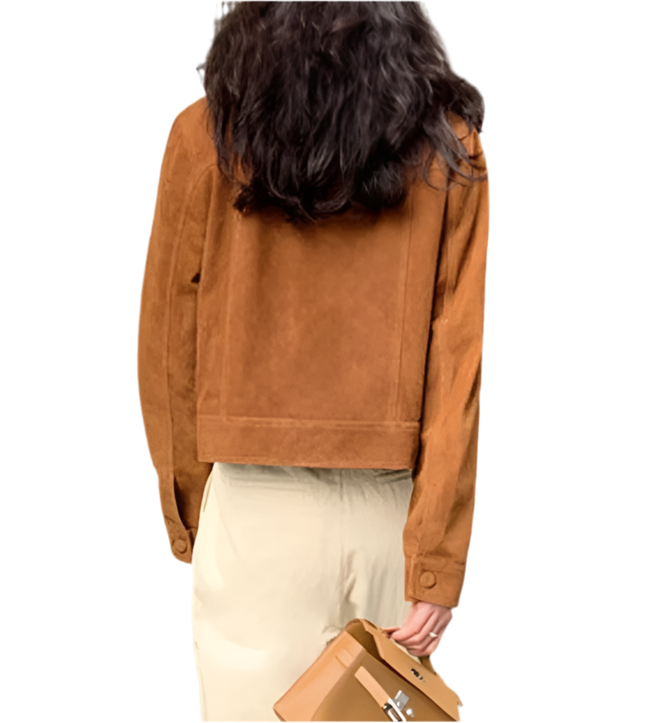 Genuine Suede Jacket with Collar