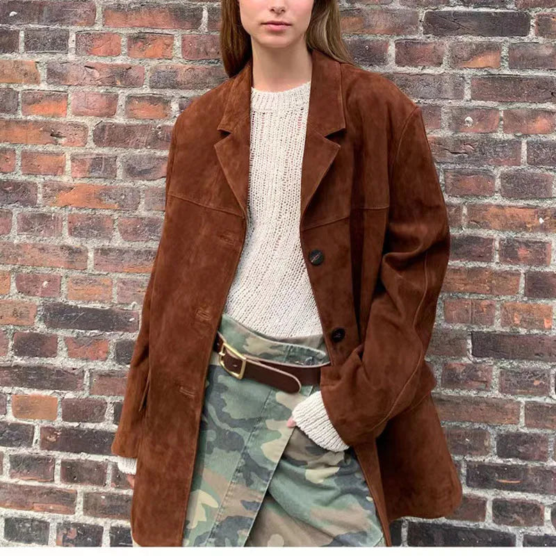 Vintage Brown Suede Blazer