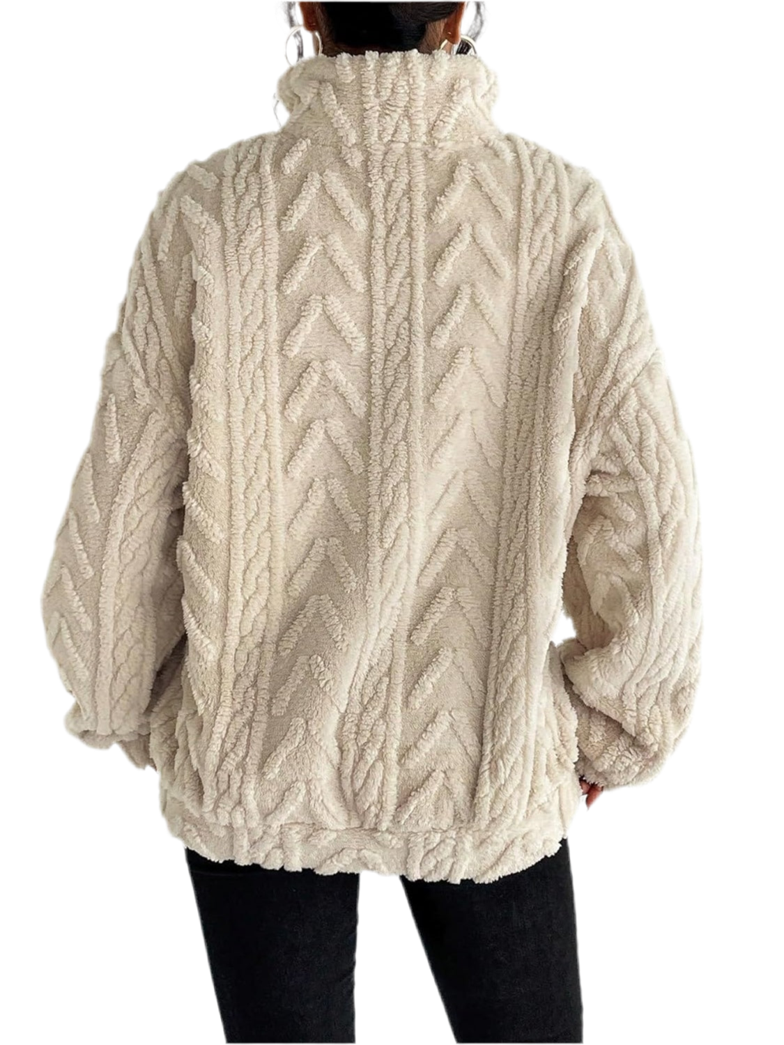 Fuzzy Quarter Zip Long Sleeve Sweatshirt