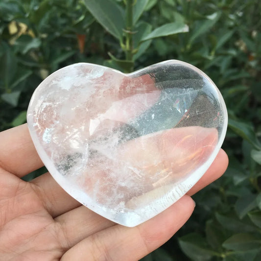 Natural White Quartz Crystal Heart