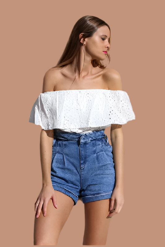 Three Way Wear Eyelet Top