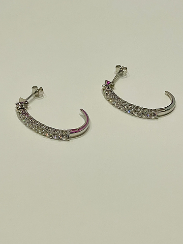 Sterling Silver Half Hoop Earrings