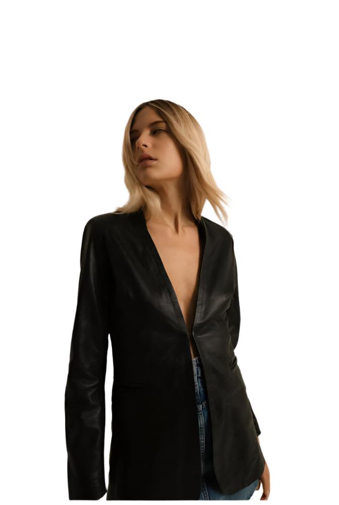 Genuine Leather Blazer