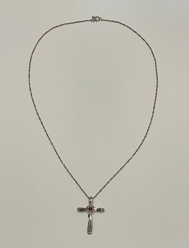 Sterling Silver Cross Necklace With Heart