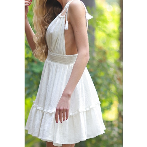 Ophelia Tassel Strap Mini Dress