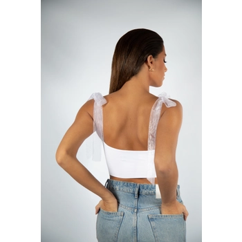 Eliana Viera Sailor Bow Crop Top