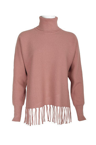 Fringe Turtleneck Sweater