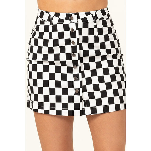 Checked Off My List Checker Print Mini Skirt