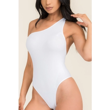 One Shoulder Ribbed Bodysuit