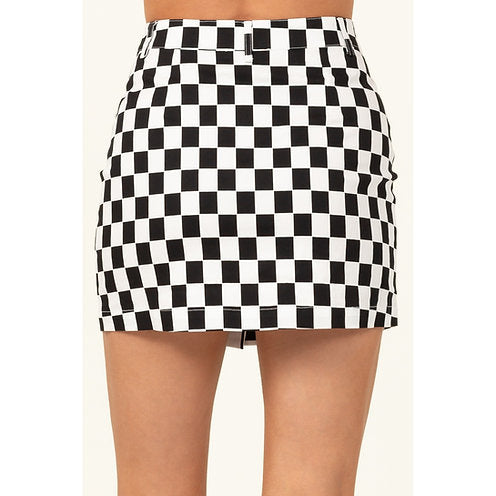 Checked Off My List Checker Print Mini Skirt