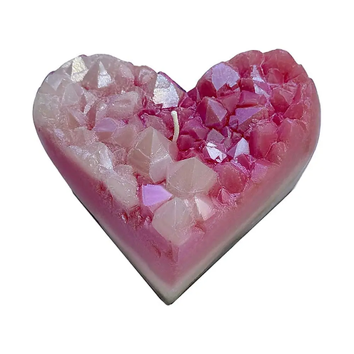 Crystal Heart Candle