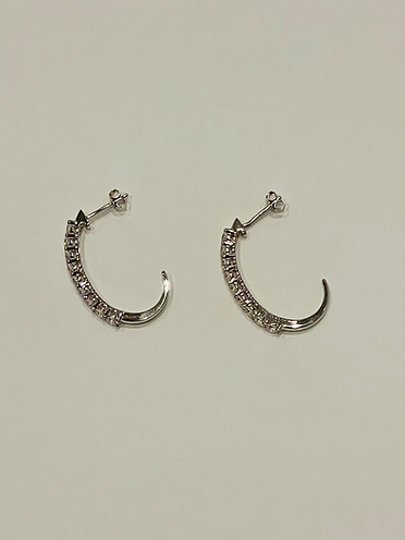 Sterling Silver Half Hoop Earrings