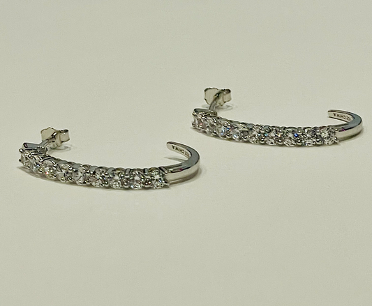 Sterling Silver Half Hoop Earrings