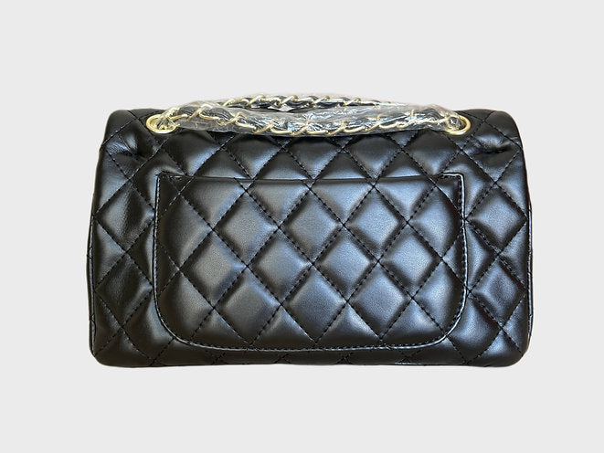 Quilted Leather Chain Bag (Black)