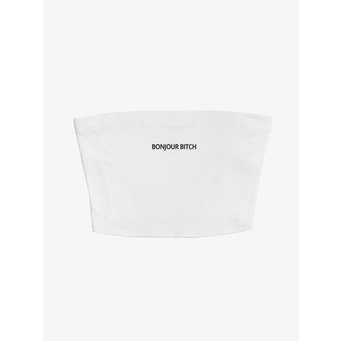 Embroidered Bonjour Bitch Tube Top