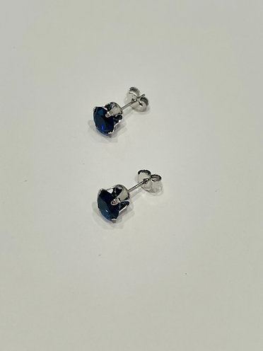 Sapphire Sterling Silver Stud Earrings