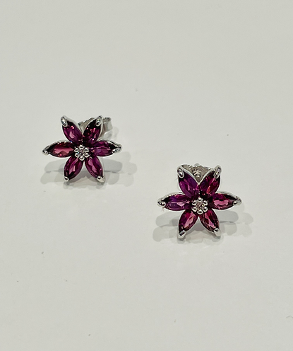 Sterling Silver Flower Earrings